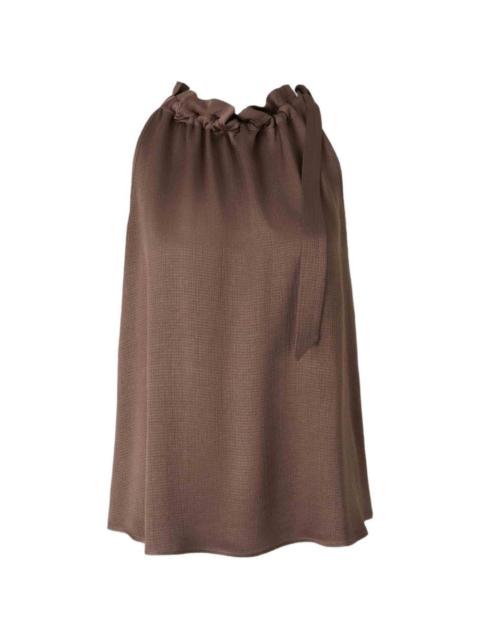 ruffled tie-fastening top