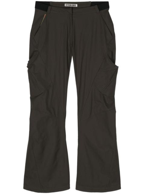 belted bootcut trousers