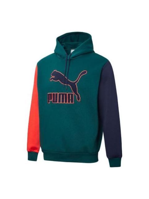 PUMA Winter Embroidered Logo Colorblock Fleece Lined Stay Warm Green 531276-88