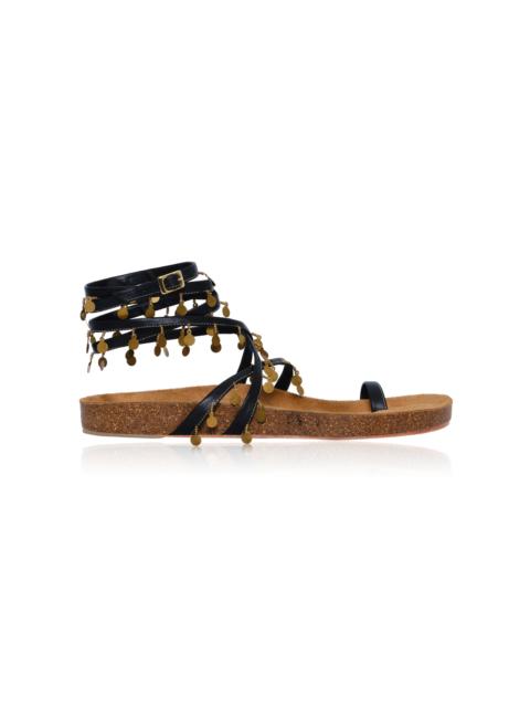 Serenade In Swim Leather Sandals black