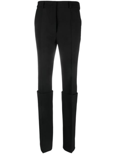 turn-up hem slim-fit trousers