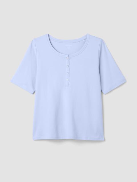 Organic Cotton Interlock Henley Sleep Top