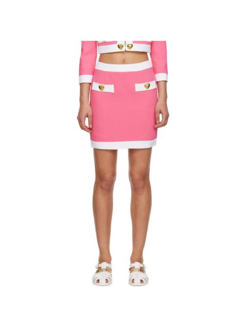 Pink Heart Buttons Miniskirt