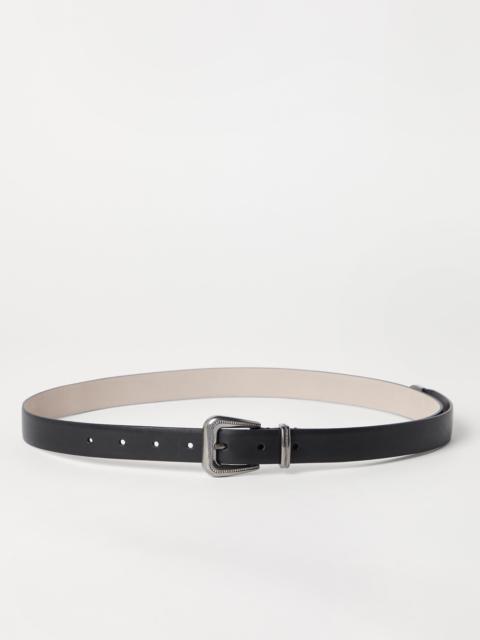 Cowhide belt with monili