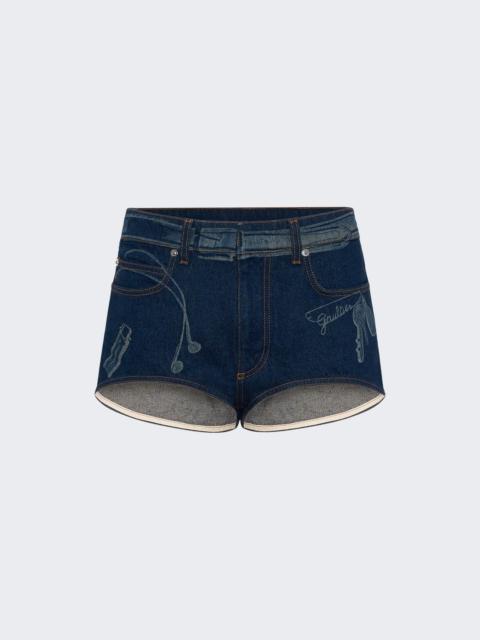 Trompe L’Œil Denim Shorts Vintage Blue