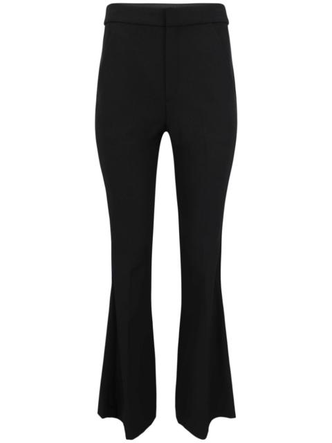 mid-rise flared trousers