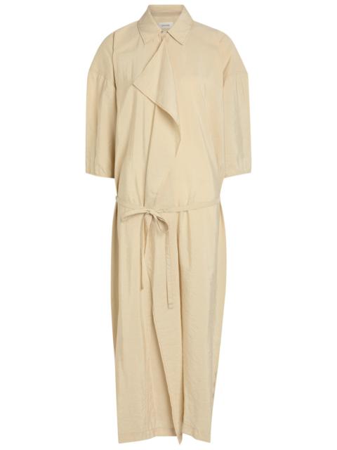 Lemaire Belted Brushed Silk-blend Midi Shirt Dress