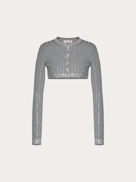 WOOL AND RHINESTONE CARDIGAN