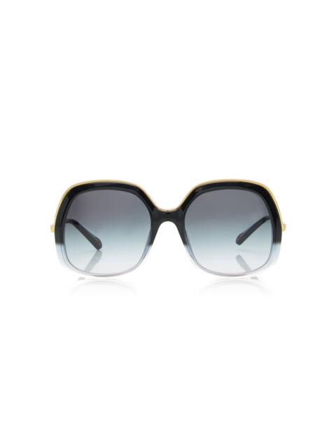 Leia Square-Frame Acetate Sunglasses blue