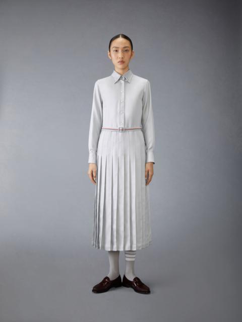 Silk Twill Belted Dress