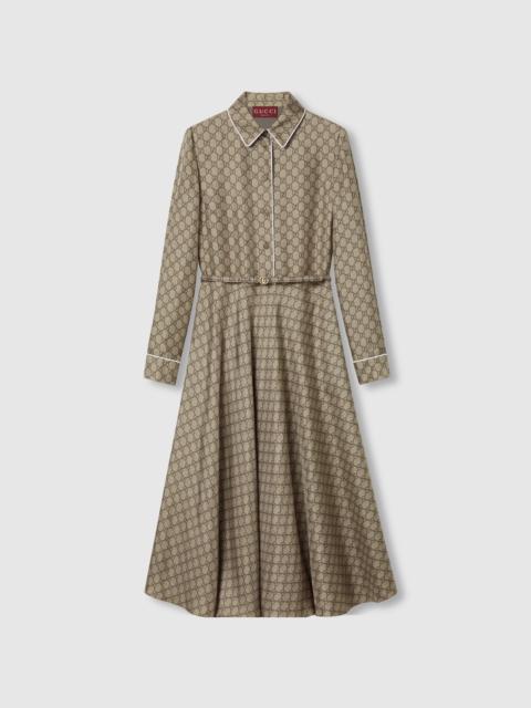GG silk twill dress