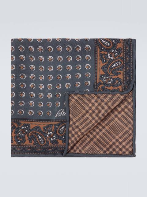 Printed silk twill scarf