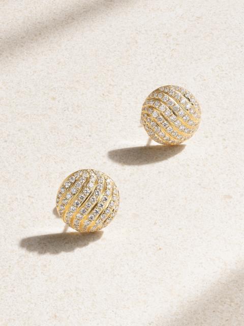 Sculpted Cable 18-karat Gold Diamond Earrings