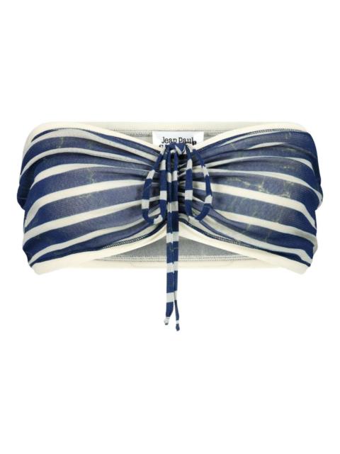 Crackling Sailor gathered-striped bandeau top