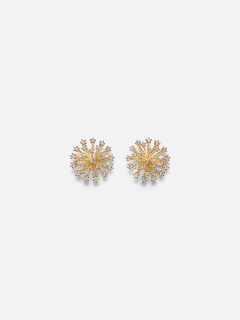 Burst Large 14kt gold earrings with diamonds