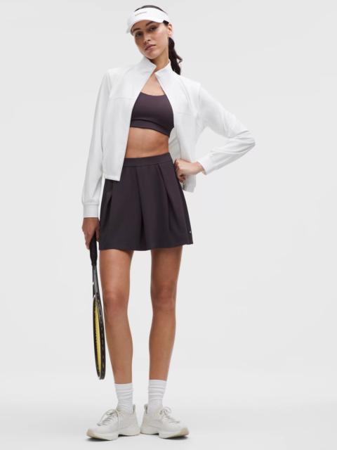 Angled-Pleat High-Rise Tennis Skirt