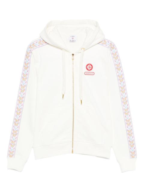 logo-embroidered hooded jacket