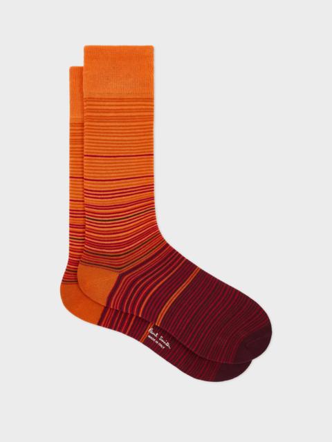 Orange Gradient Stripe Socks