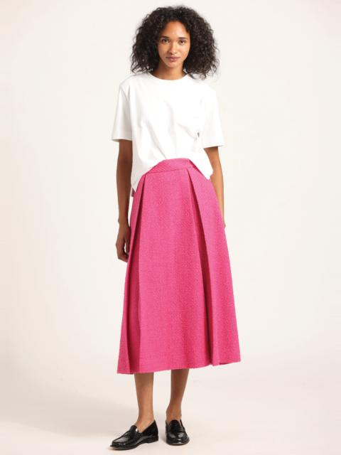 FENELLA TWEED PLEATED MIDI SKIRT