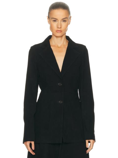 Suede Cinched Blazer