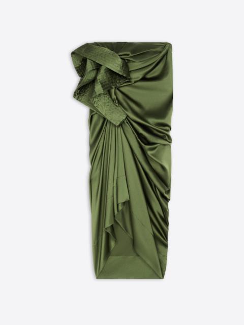 DRAPED SILK SATIN SKIRT