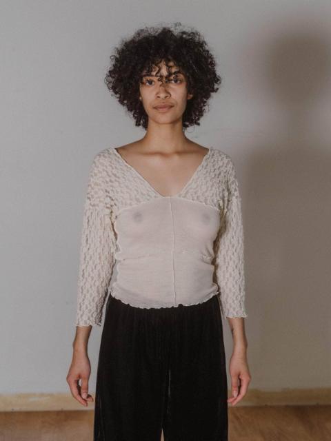 Nehru Long Sleeve Tee - Lace & Wool