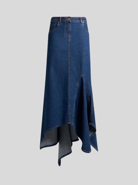 DENIM SKIRT WITH EMBROIDERED REAR LOGO