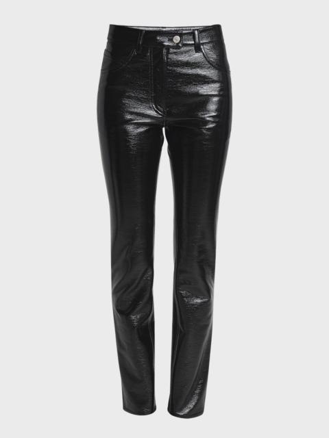 Reedition 5-Pocket Vinyl Straight-Leg Ankle Pants