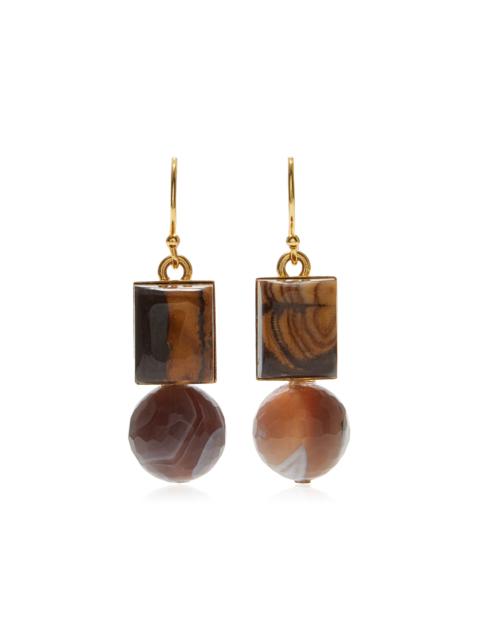 Palmer Tiger's Eye, Agate Earrings brown