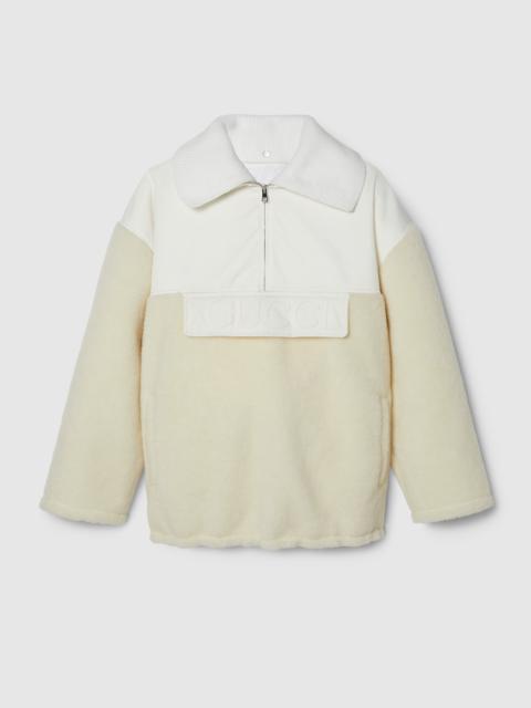 Wool blend fleece zip jacket