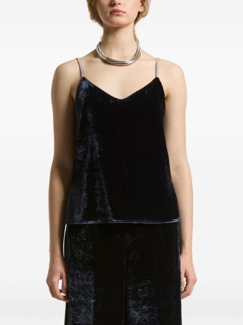 crystal-embellished velvet top