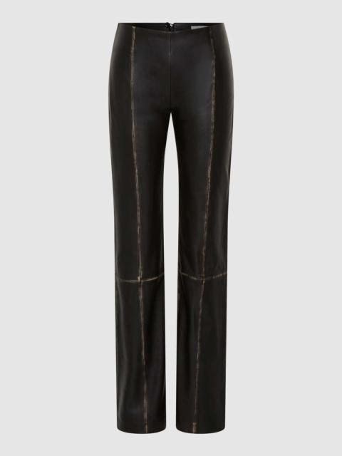 Brushed Leather Pants - Black