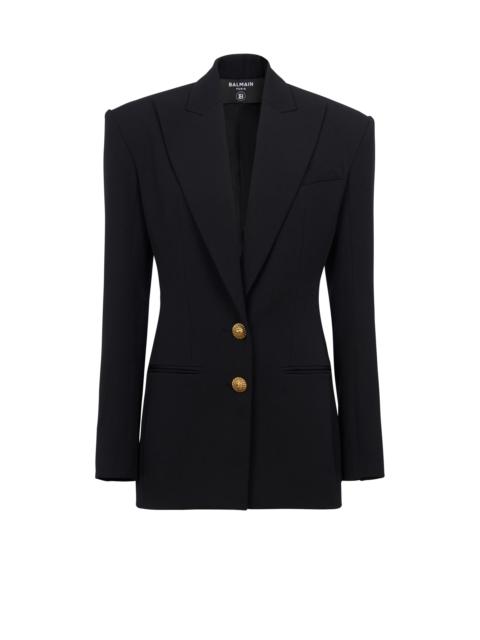 2-button cinched-waist jacket