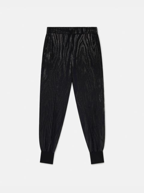 Woodgrain Print Lurex Joggers