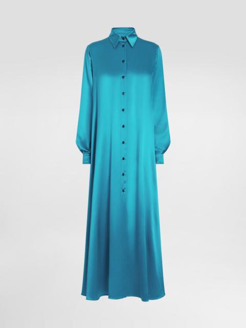 Long silk satin caftan