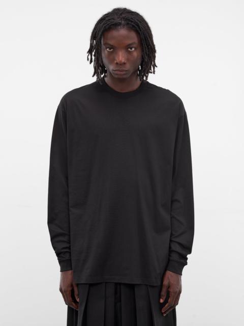 Black Cotton Long Sleeve Tee