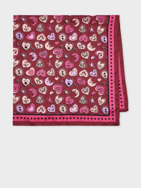 Women's 'Hearts and Stars' Silk Scarf