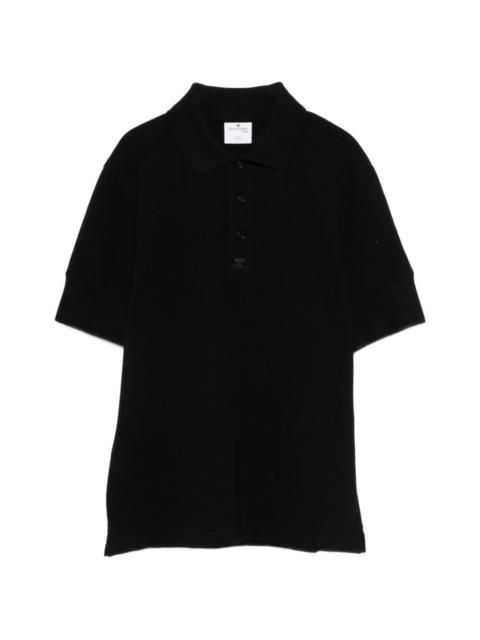 logo-patch polo T-shirt