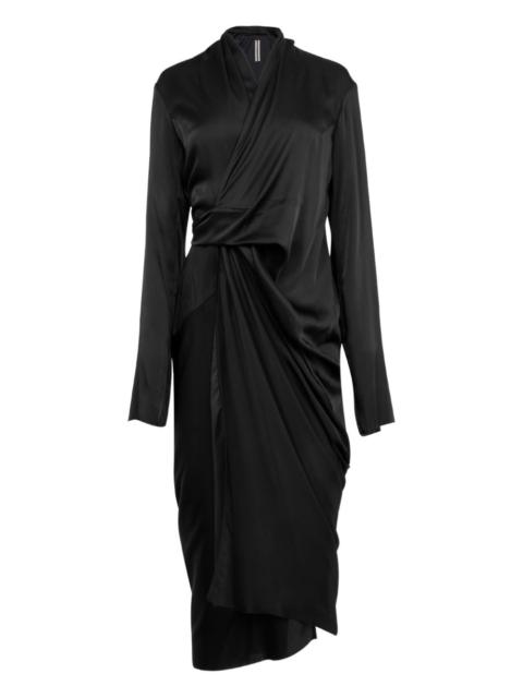 wrap-effect satin dress