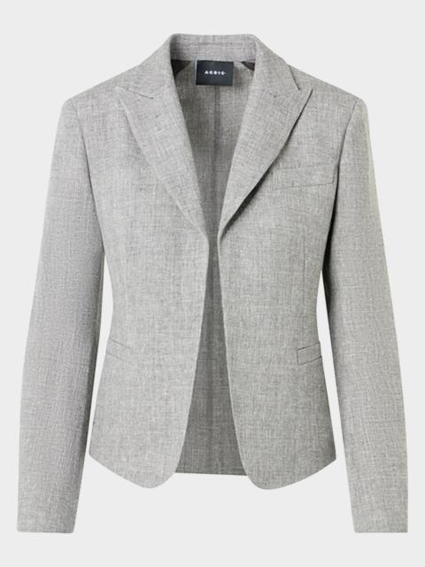 Deneuve Linen & Virgin Wool Open-Front Jacket