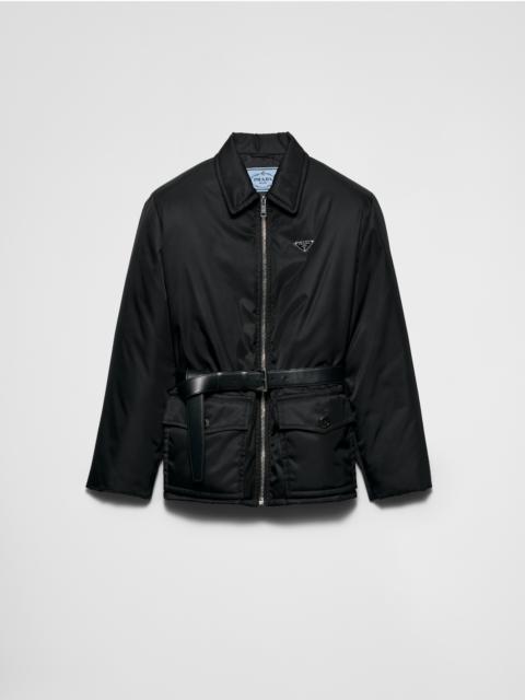 Re-Nylon down jacket with belt