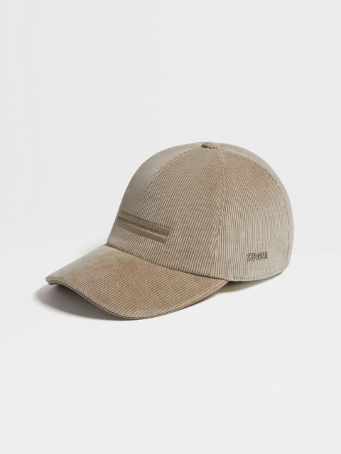 BEIGE CASHCO LINED BASEBALL CAP