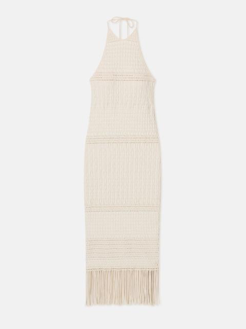 Fringed Woven Seersucker Dress