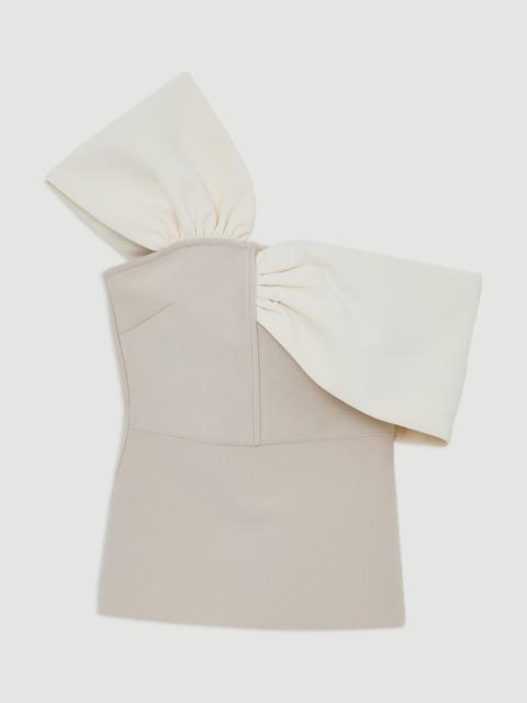 Figure Form Bandage Knit Asymmetric Strap Top