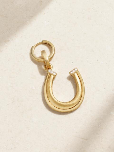 Horseshoe Convertible 18-karat Gold Diamond Single Hoop Earring