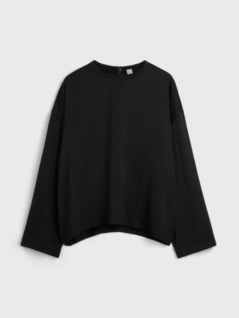 Boxy satin top black