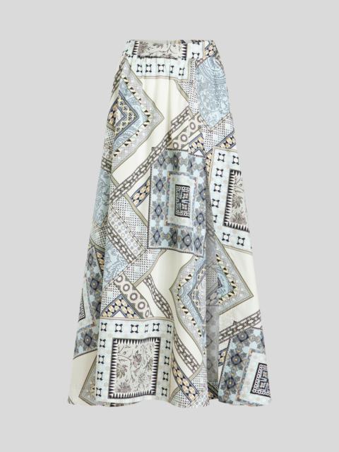 COTTON SKIRT WITH PATCHWORK PATTERN