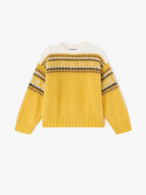 YELLOW INTARSIA SWEATER