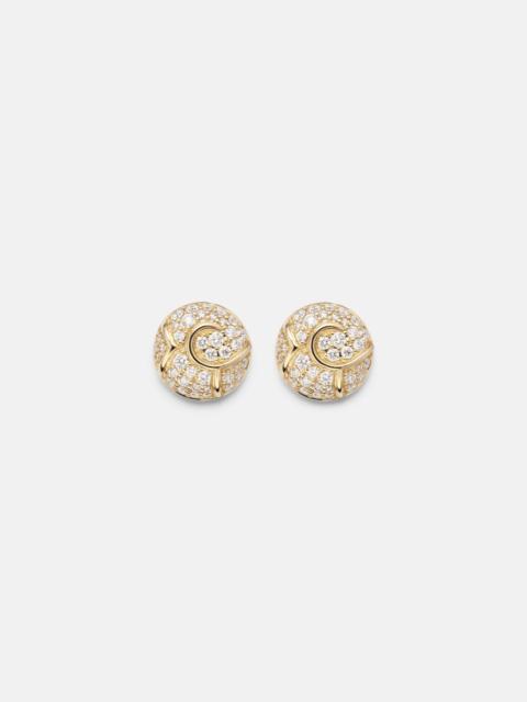 Onda Boule 18kt gold stud earrings with diamonds