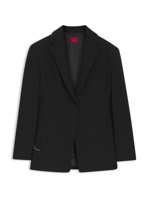 RELAXED-FIT BLAZER IN SEERSUCKER WITH CHAIN BELT